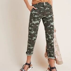 Anthropologie Camo Print Cropped Pants
